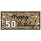Big Dot of Happiness 50th Birthday Kraft Paper Banner, Black & White Happy Birthday Banner, Printed Brown Paper Party Sign Decoration – 1 Count